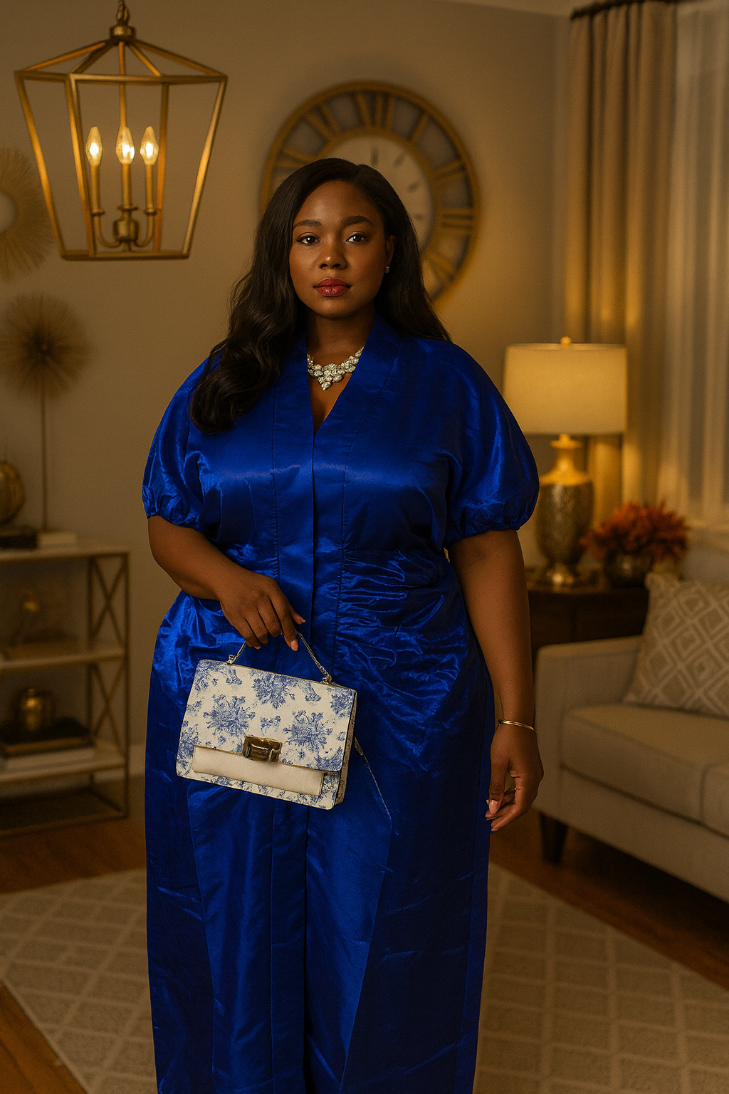 ROYALTY BLUE BOU BOU DRESS Made, HEAD BAND INCLUDED