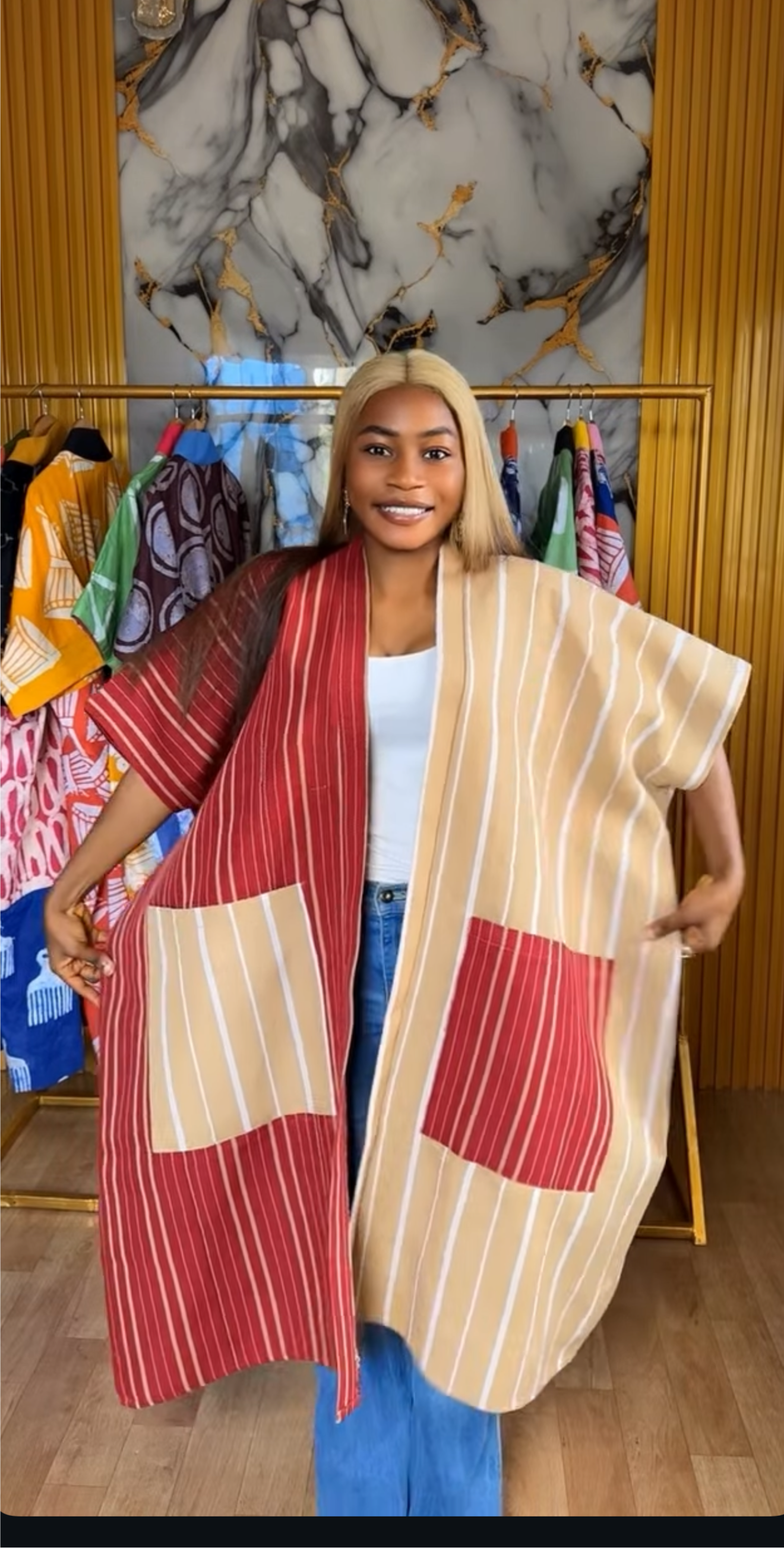 Caramel Kimono Aso oke