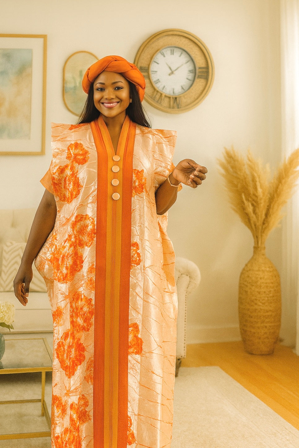TANGERINE KAFTAN STYLED BOU BOU DRESS